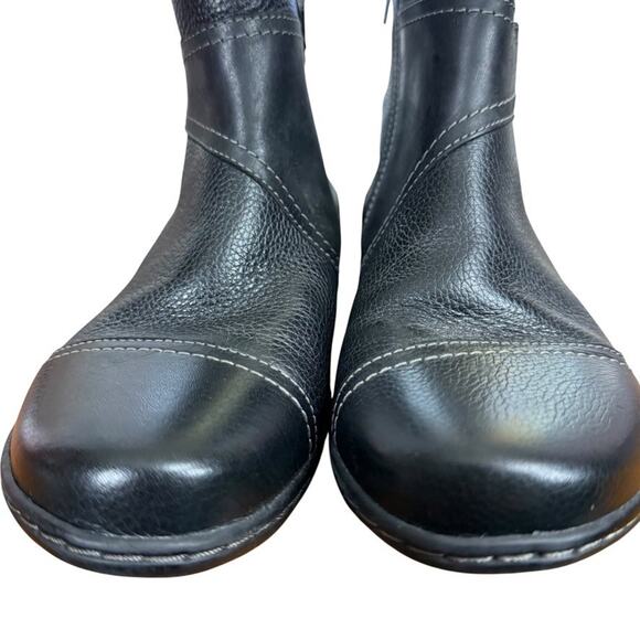 Clarks Textured Black Leather Booties - Picture 7 of 16
